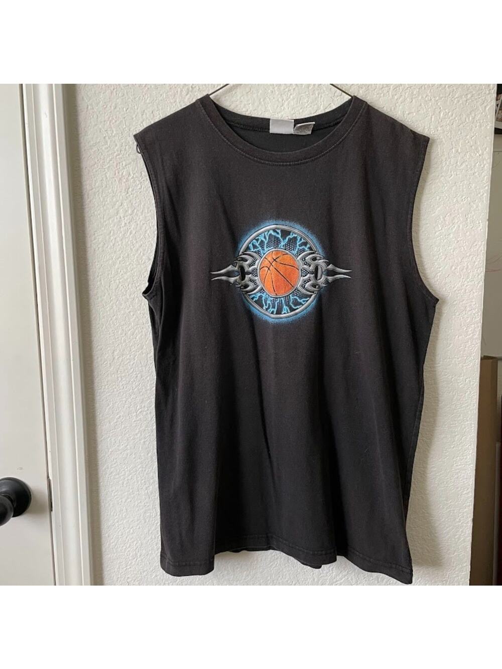 Vintage Y2K 2000s Prospirit Black Basketball Graphic Tank Sz XL